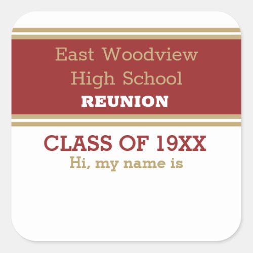 Name Tag Custom Class Reunion Stickers
