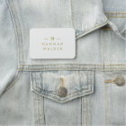 Name Tag | Elegant Gray Gold Magnetic Staff Badge