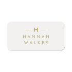 Name Tag | Elegant Gray Gold Magnetic Staff Badge