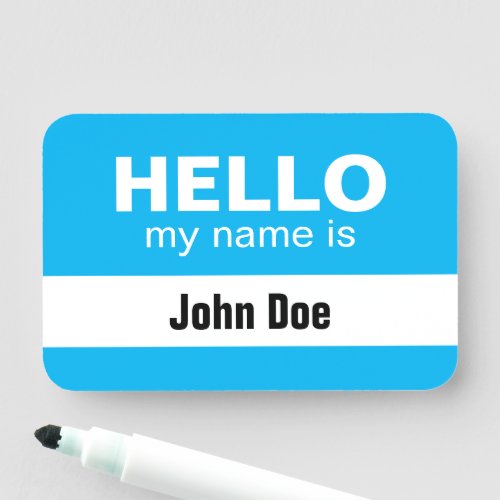 Name Tag Hello My Name Is _ Blue