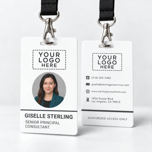 Name Tag ID Logo Company Photo Custom Badge
