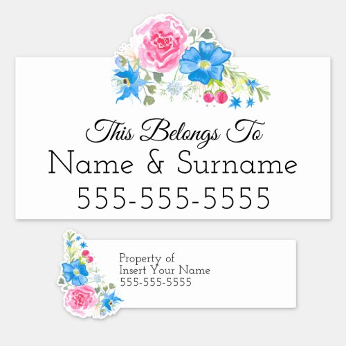 Name tag identification labels  Floral nature