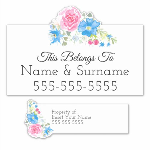 Name tag identification labels  Floral nature