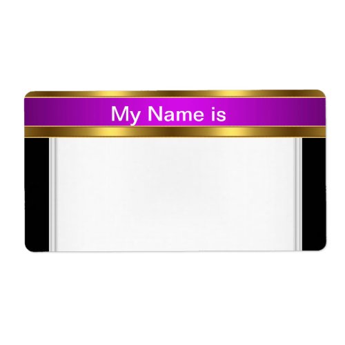 Name Tag Lable gold Purple Black