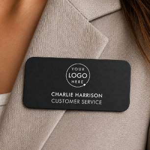 Name Tag   Logo Employee Magnet or Pin Black Badge