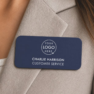 Name Tag   Magnetic Custom Logo Navy Staff Badge