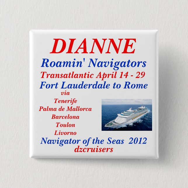 name tag navigator white pinback button (Front)
