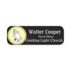 Name Tag Praying Hands or Your Logo Usher Greeter