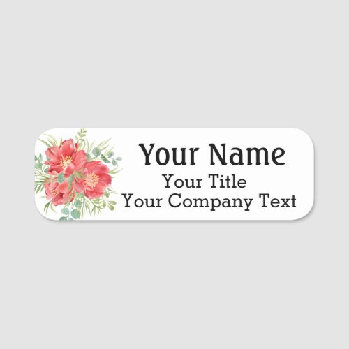 Name Tag Primroses Flowers Custom Text Badge