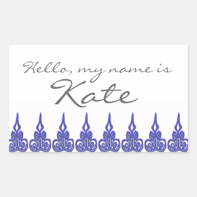 Name tag sticker Hello my name is - Customized (Front)