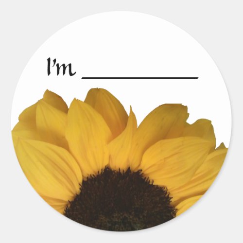 Name Tag Sunflower Sticker