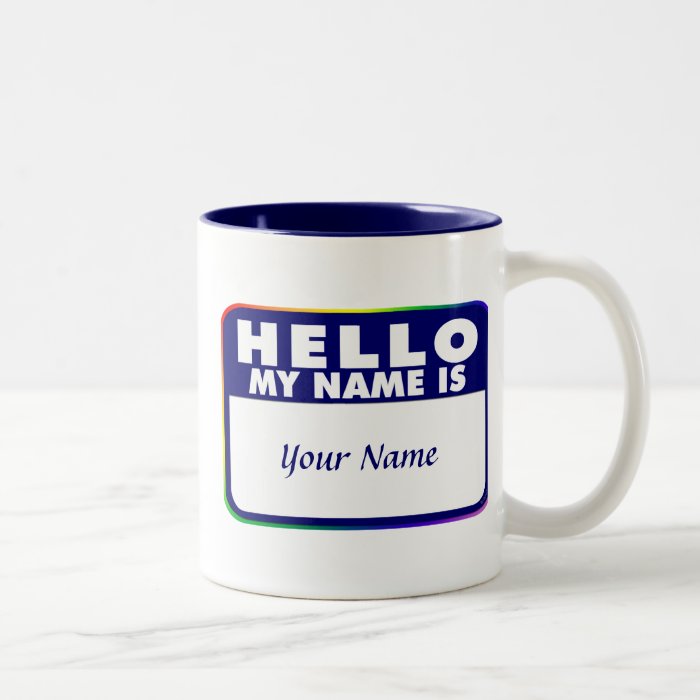 Name Tag Template Coffee Mug