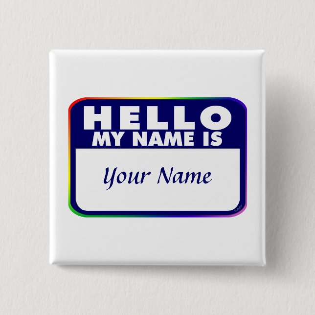Name Tag Template Pinback Button (Front)