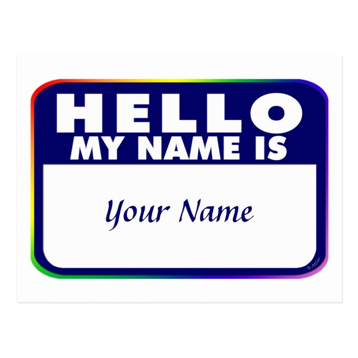 Name Tag Template Post Card