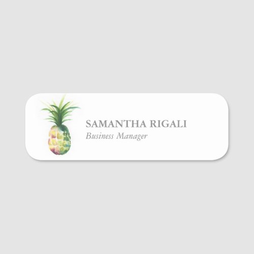 Name Tag Template Professional Business Pineapple