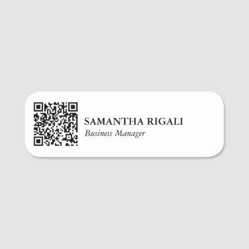 Name Tag Template Professional Business QR code