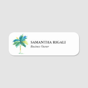 Name Tag Template Tropical Palm Tree