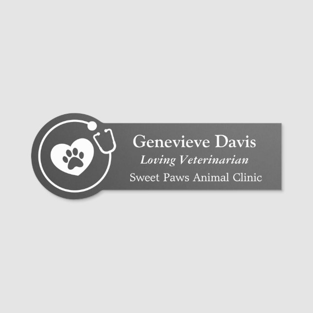 Name Tag Veterinarian Clinic Employee Badge (Front)