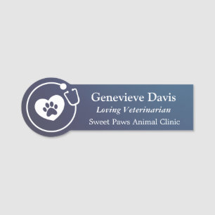 Name Tag Veterinarian Clinic Employee Badge