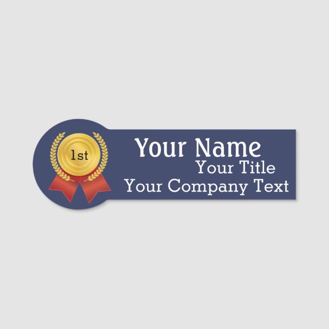 Name Tag with Logo Custom Text Magnetic Back (Front)