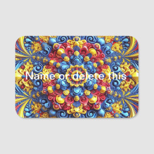 Name tag with Romanian Colors