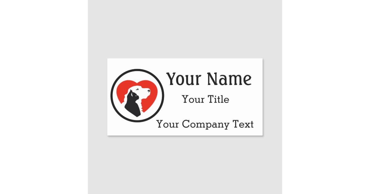 Name Tag with Veterinarian Logo Custom Text Badge Zazzle