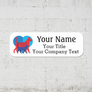Name Tag with Veterinarian Logo Custom Text Badge