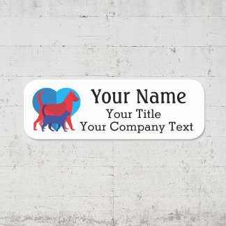 Name Tag with Veterinarian Logo Custom Text Badge