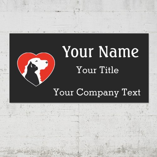 Name Tag with Veterinarian Logo Custom Text Badge