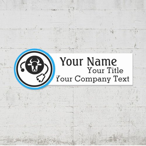 Name Tag with Veterinarian Logo Custom Text Badge