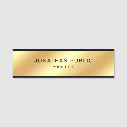 Name Tags Black And Gold Personalized Elegant