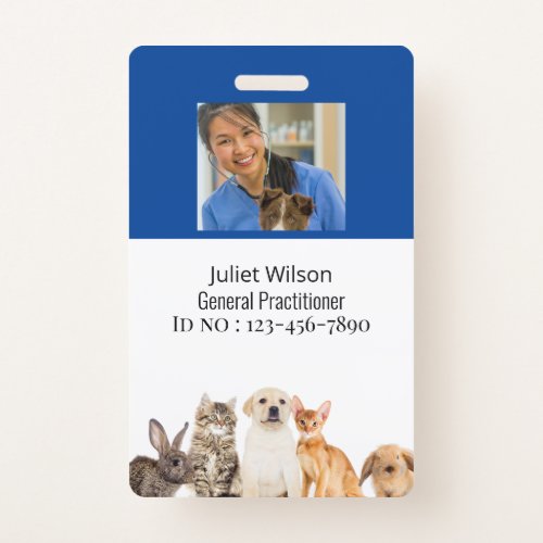 name tags blue medical veterinarian id badge	 badge