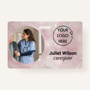 name tags bubbles caregiver id badge	 badge