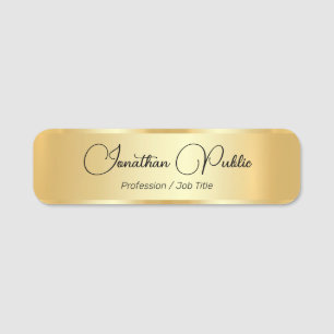 Name Tags Custom Calligraphed Script Gold Look