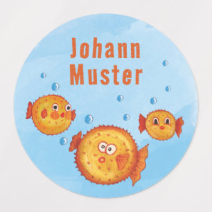 Name tags Fish - ball fish hand painted Kids' Labels