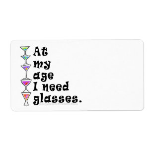 NAME TAGS - LABELS - At My Age I Need GLASSES