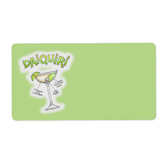 NAME TAGS, LABELS - DAIQUIRI RECIPE COCKTAIL ART