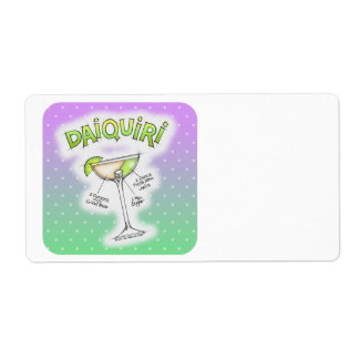 NAME TAGS, LABELS - DAIQUIRI RECIPE COCKTAIL ART