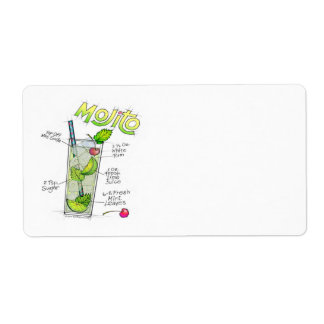 NAME TAGS, LABELS - MOJITO RECIPE COCKTAIL ART