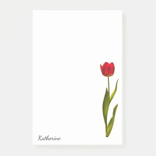 Name _ Tall Red Tulip Spring Floral Photography Post_it Notes