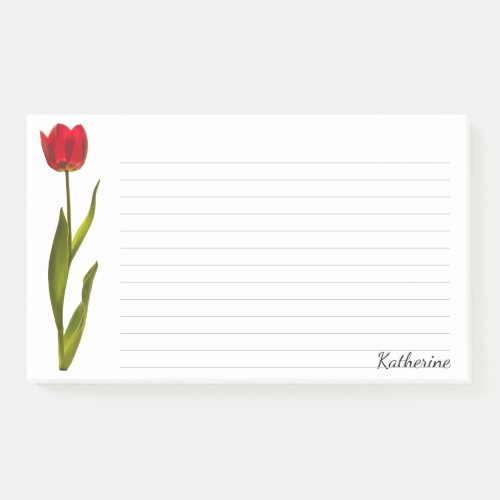 Name _ Tall Red Tulip Spring Floral Photography Post_it Notes