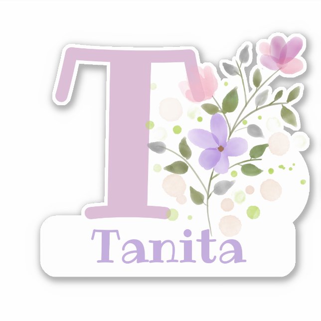 Name Tanita with the Letter T Sticker Cut-Out (Front)