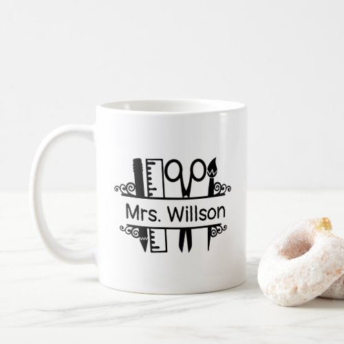 Name Teacher Gift School Supplies  Coffee Mug