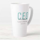 Name Teal Black CEO Latte Mug (Right Angle)