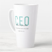 Name Teal Black CEO Latte Mug (Left Angle)