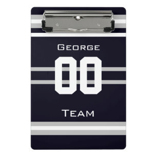 name,#, team, sports fan Team Mini Clipboard