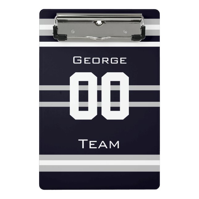 name,#, team, sports fan Team  Mini Clipboard (Front)