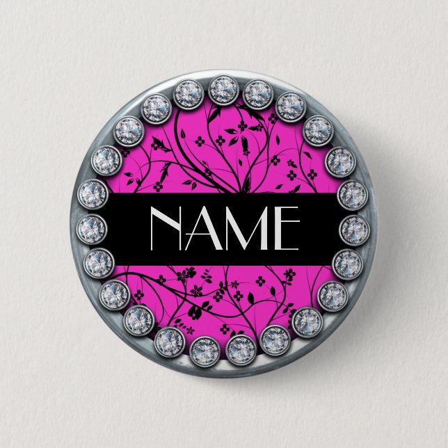 name template button with silver diamonds edge (Front)