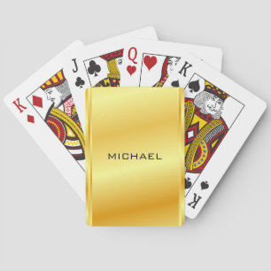 Name Template Modern Gold Metallic Look Poker Cards