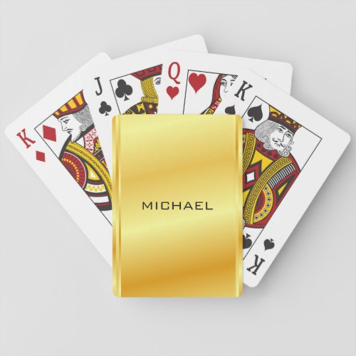 Name Template Modern Gold Metallic Look Poker Cards